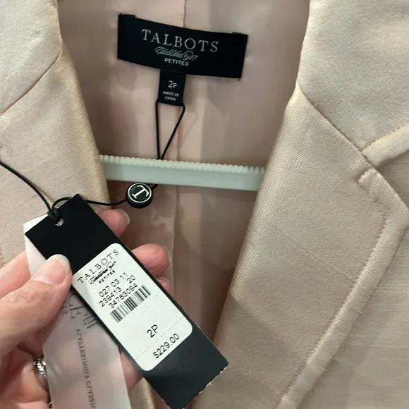 Talbots 3/4 sleeve silk & wool blend blazer NWT